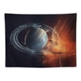thumbnail image 5 of ONETECH Tapestry Wall Hanging Nature System Burning Planet Saturn Water Fire Solar Concept Colorful SciFi Science Design Cold Tapestry Decor Living Room Bedroom for Home, 5 of 7