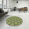 thumbnail image 4 of Ahgly Company Machine Washable Indoor Round Transitional Antique Bronze Green Area Rugs, 4' Round, 4 of 7