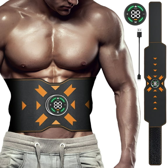 XIRQI Abdominal Muscle Stimulator, Muscle Toning Belt Rechargeable AB Trainer ABS Stimulator Toner Belt With 10 Modes 39 Levels for Men & Women
