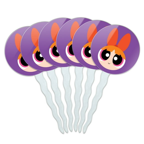 Powerpuff Girls Blossom Head Cupcake Picks Toppers Decoration Set of 6