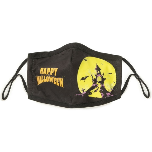 Halloween Kids Cloth Face Mask - Cute, Scary, Washable & Reusable - Breathable Cotton Inner, Poly Outer