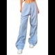thumbnail image 1 of Pantalones de Paracaídas para Mujer, Pantalones Holgados de Pierna , Pantalones Deportivos con Cintura Elástica Y2K, Pantalones Deportivos, Ropa de Calle Azul M, 1 of 10