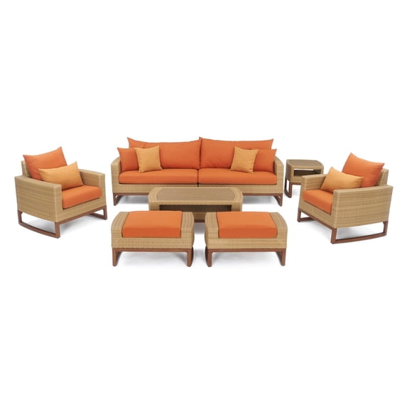 RST Brands Mili Wicker 8 Piece Patio Conversation Set