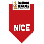 Fun Dog Bandana - Nice (Christmas) - One Size Fits Most for Med to Lg Dogs, red pet scarf
