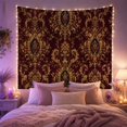 thumbnail image 2 of Ornate Damask Medallions on Burgundy, Romantic Vintage for Classic Art Lovers, Symmetrical Floral Decor, Housewarming Gift, Tapestry Wall Hanging for Bedroom and Living Room, 2 of 7