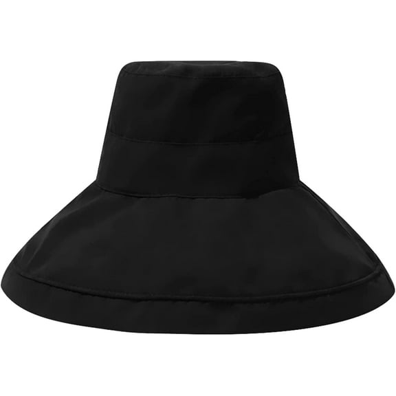 CoCopeaunts Large Bucket Hat Wide Brim Summer Sun Cap for Female Sun Protection UV Wild Wear Fisherman Hat with Windproof Rope