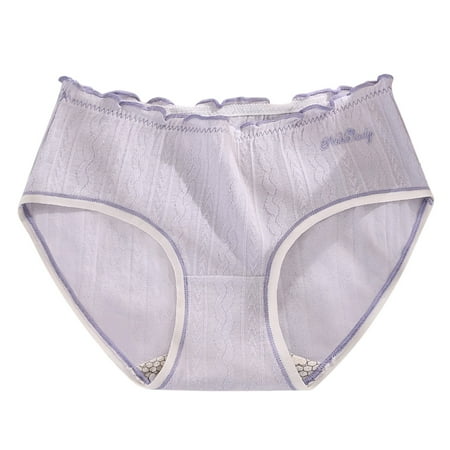 

CLZOUD Women s Underwear Cotton Womens Cotton In the Waist Is Pure Hollow Out and Raise the Pure Brief Panties Xl