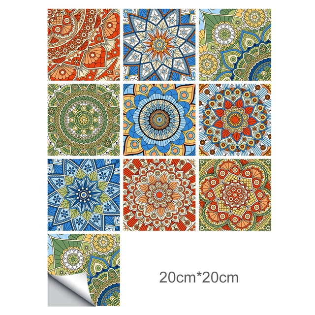 Azulejo de pared Vinilo Flor Etiqueta de la pared Mural Calcomanía para azulejos Etiqueta autoadhesiva impermeable para azulejos, MZ-2-103, Grande Scienceny HA002473-125