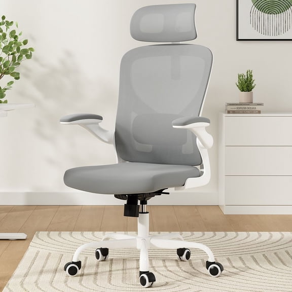 YINGYING Ergonomic Office Chair, Computer Chairs with Headrest, High Back Desk Chair with Armrests and Adjustable Lumbar Support for Home Office Study Room