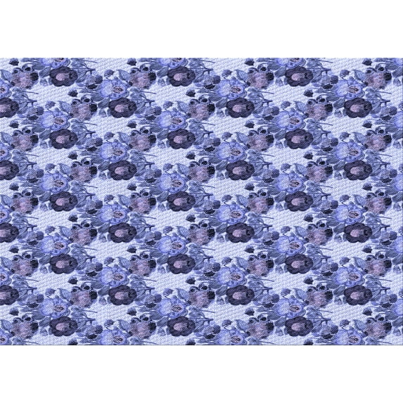 Ahgly Company Machine Washable Indoor Rectangle Transitional Deep Periwinkle Purple Area Rugs, 7' x 9'