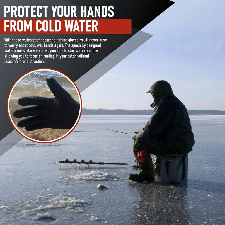 Ice Fishing Gloves for Men - Waterproof Fishing Gloves – Textured