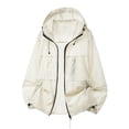 thumbnail image 2 of Mens Softshell Lightweight Jacket Full Zip Hooded Athletic Jacket Unlined Quick-drying Coat for Cycling Outdoor Big and Tall Size S-4XL White, 2 of 8