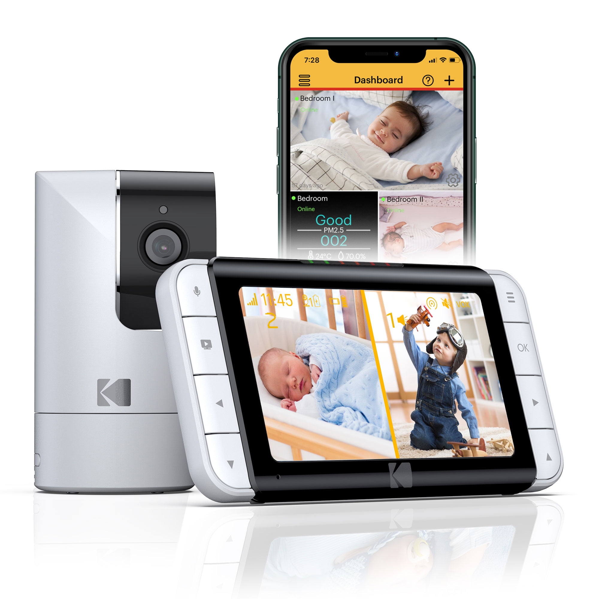 Frank Worthley aluminium band Kodak C525 WiFi Video Baby Monitor with Full Room View, Parent Unit for  constant monitoring and App quick check-ins - Walmart.com