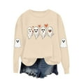 thumbnail image 2 of Ailaofu Halloween Cute Sweatshirt For Women Long Sleeve Pullover Graphic Basic Tops Casual Fall Fashion Sweatshirts, 2 of 7