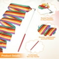 thumbnail image 3 of Uxcell 2 Pcs Dance Ribbons, 78.7" Rhythmic Gymnastics Ribbon Streamers Dancer Wand Twirling Dancing Ribbons for Artistic Dancing Gymnastics Training, Rainbow, 3 of 7