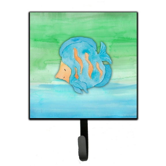 Carolines Treasures BB7419SH4 Blue Fish Watercolor Leash or Key Holder Single Hook multicolor