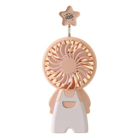 

Oalirro Elastic Star Fan Colorful Light Mesh Cover Mini Rechargeable Small Fan USB Portable Small Table Fan