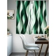 thumbnail image 4 of Green Striped Ombre Sheer Curtains 63 Inch Length 2 Panels Set, Modern Green Moire Geometric Voile Window Treatment Rod Pocket Curtains Sheers Drapes for Bedroom/Living Room/Kitchen 52x"63"x2, 4 of 7