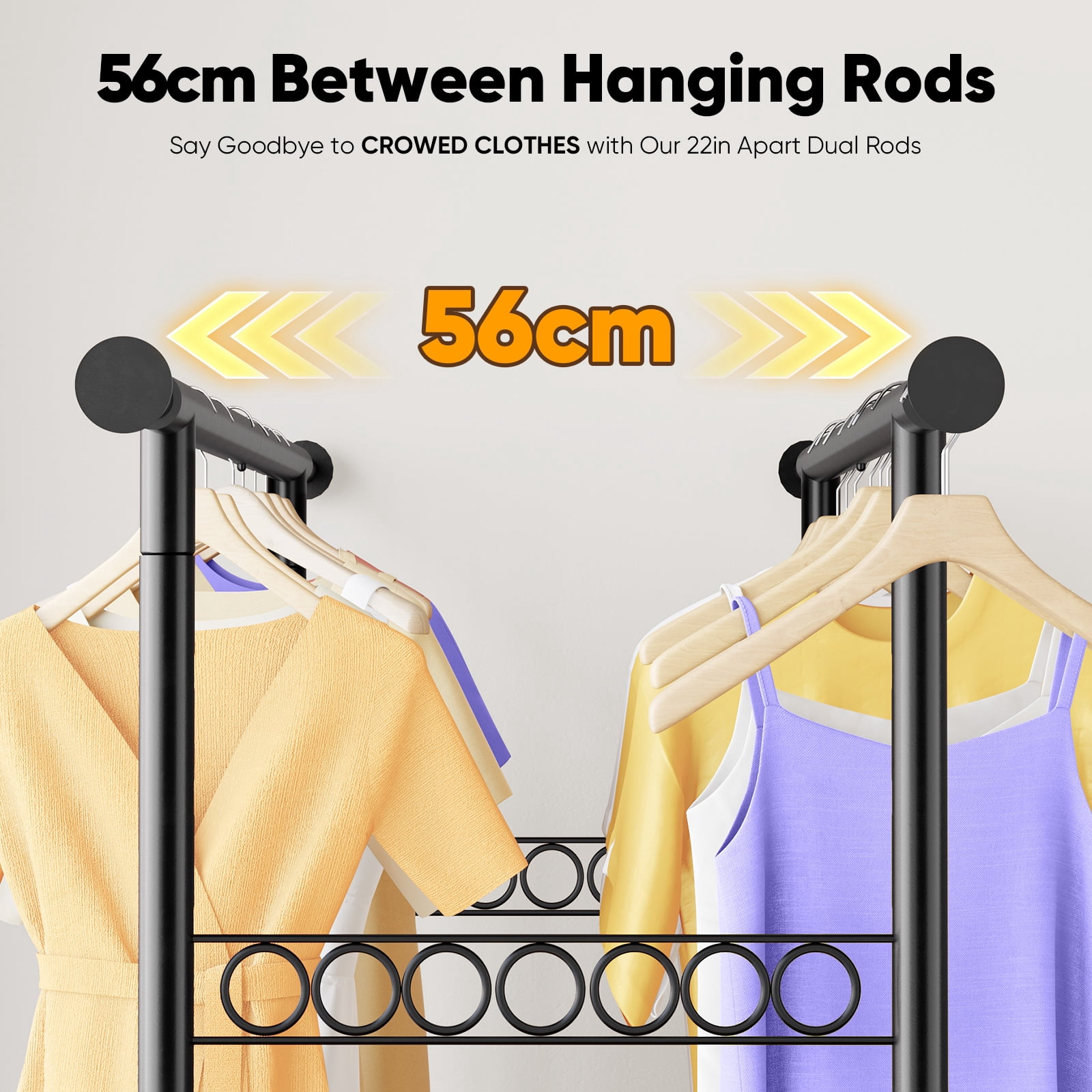 HOKEEPER 700lbs Heavy Duty Clothing Garment Rack with Shelves
