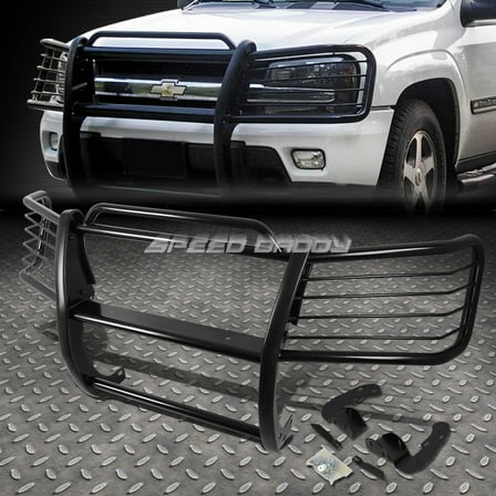 FOR 02-09 CHEVY TRAILBLAZER EXT BLACK MILD STEEL FRONT BUMPER BRUSH GRILL GUARD