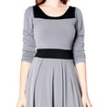 thumbnail image 4 of Evanese Women's Casual Two Tone Long Sleeve Knee Length A Line Day Dress, 4 of 4