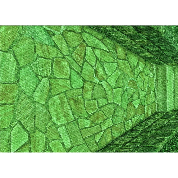 Ahgly Company Indoor Rectangle Patterned Green Area Rugs, 6' x 9'