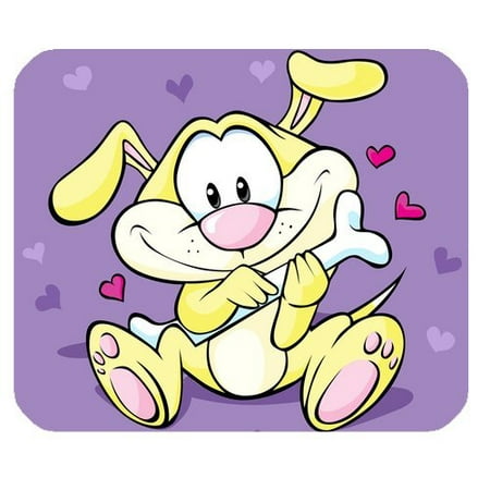 MKHERT Cute Dog Hold Bone Sitting With Hearts Rectangle Mousepad Mat For Mouse Mice Size 9.84x7.87 (Best Way To Hold A Mouse)