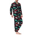 thumbnail image 2 of Logiee Fishing Lure Print Mens Long Sleeve Pajama Set,Notched Collar Pajamas for Men, Men's Sleepwear,Mens Sleepwear with Pockets & Button Down-X-Large, 2 of 7
