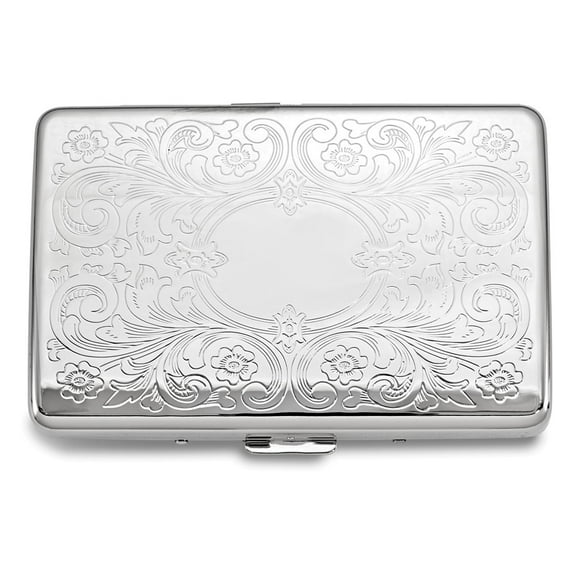 FB Jewels Silver-tone (Holds 16) Cigarette/Card Case