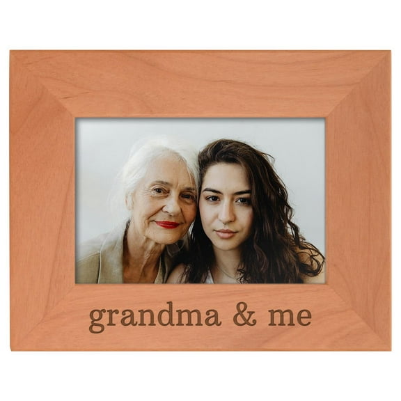 ThisWear Personalized Gifts Grandma Gift Grandma and Me Grandchild Natural Wood Engraved 4x6 Landscape Picture Frame Wood