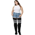 thumbnail image 2 of Plus Size Thigh High Socks Womens Over the Knee Leg Warmer Thighhighs Widened Extra Long Striped Thick Knit Boot Socks for Women, 2 of 7