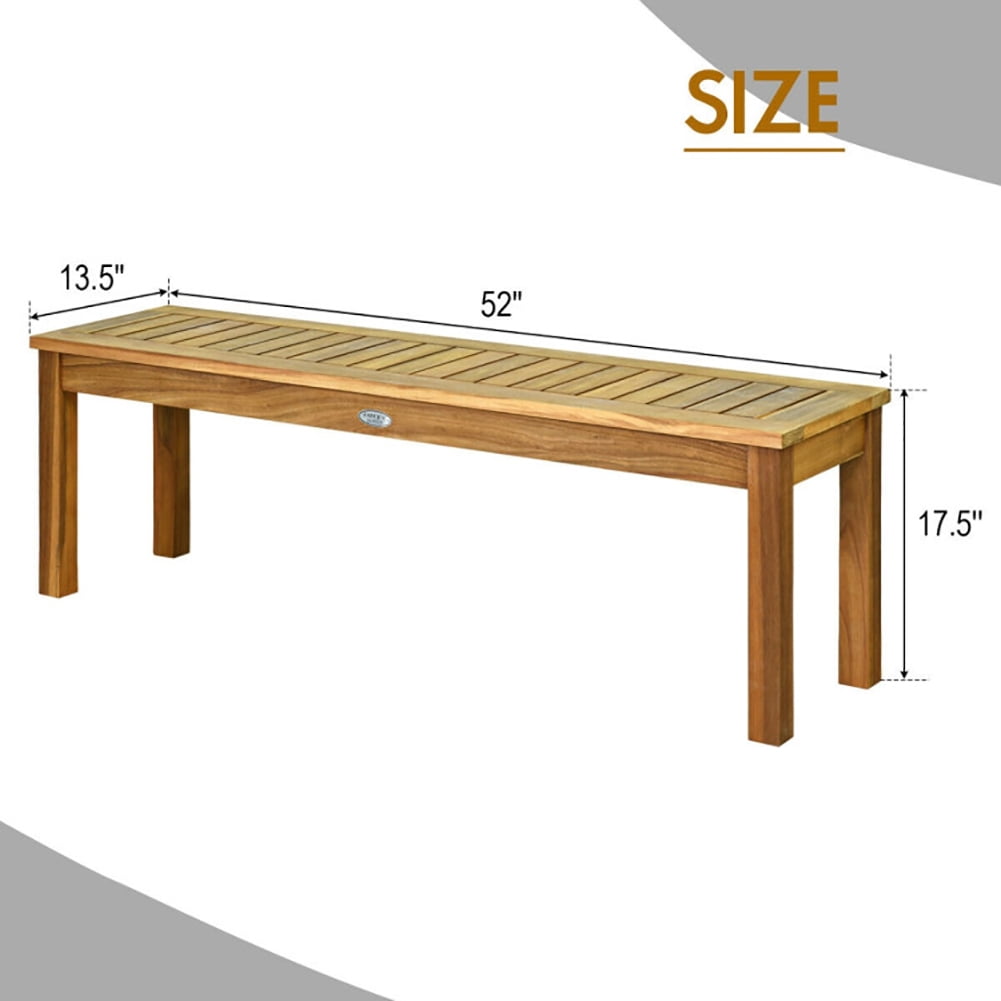 Aimee Lii 52" Outdoor Acacia Wood Dining Bench Chair, Outdoor Patio Furniture Aimee Lii 52" Outdoor Acacia Wood Dining Bench Chair, Outdoor Patio Furniture