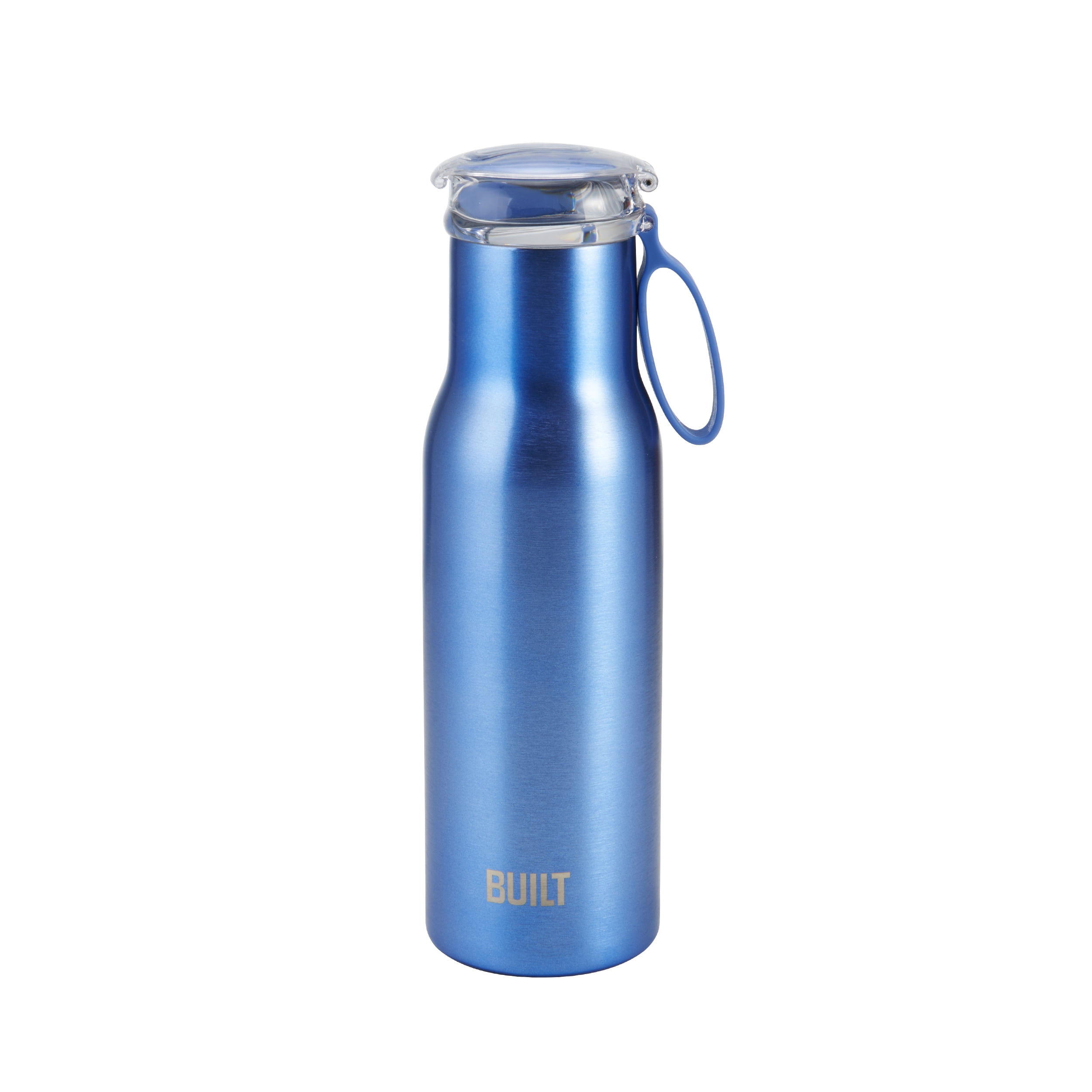 Built 18ounce Stainless Steel Flip Top Water Bottle, Blue
