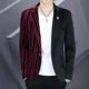 thumbnail image 2 of Blazer fino para hombre, abrigo de corte entallado para negocios, chaqueta de vestir, traje a rayas para hombre, ropa de hombre sencilla con botones, ropa de estilo coreano, novedad, 2 of 5