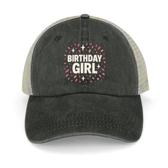Birthday Girl Black Baseball Cap for Men Women, Adjustable Snapback Hats Trucker Hat