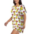 thumbnail image 2 of Kdxio Rubber Duck Chicken Bird Print Pajamas Sets for Women Short-Sleeved Pjs with Lounge Shorts Two Piece Sleepwear S-4XL, 2 of 5