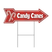 SignMission C-ARROW10-DS-999926 10 x 30 in. Corrugated Plastic Double Sided Arrow Sign - Candy Canes
