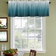 thumbnail image 4 of Blue Ombre Valances for Windows, Decorative Rod Pocket Window Valance Curtains, Contemporary Gradient Abstract Art Short Curtain Drapes for Kitchen/Bathroom/Living Room, 2 Panels, 42" W x 18" L, 4 of 8