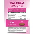 thumbnail image 2 of Calcium 600mg with Vitamin D3 | 250 Tablets | Vegetarian, Non-GMO & Gluten Free | by Nature's Truth, 2 of 7