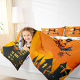 thumbnail image 4 of Homewish Cartoon Cute Ghost Full Size Comforter Sets,Halloween Theme Personalized Letter Bedding Comforter Set,Halloween Reversible,3pcs,1 Comforter and 2 Pillowcases, 4 of 7