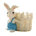 thumbnail image 2 of Miulika Bunny Statue Flowerpot Animal Sculpture Cartoon Gift Handmade Balcony Decoration Flower Basket for Bonsai Plants Lovers Gifts Bunny Fence, 2 of 9