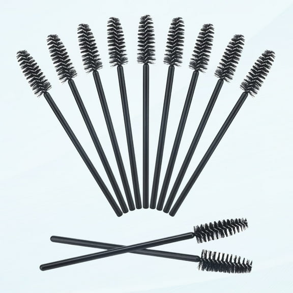 50PCS Disposable Eyelash Spoolie Mascara Wands for Makeup Eyelash Extensions (black)