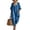 51#Blue, variant on Women Long Sleeve Wide Leg Jumpsuit Beach Palazzo Pants One Piece Jumpsuit Blue 2XL