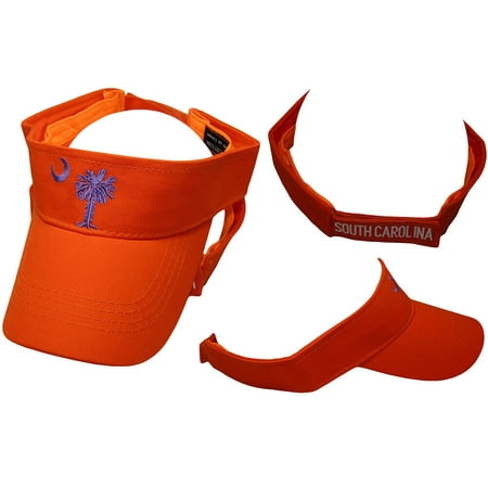 South Carolina Orange With Purple Palm & Moon Embroidered Visor Hat Cap (RUF)