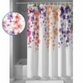 thumbnail image 3 of Shower Curtain, Summer Orange Pink Purple Flower Waterproof Shower Curtain Set with Hooks for Bathroom Showers,Stalls and Bathtubs,72x84In Watercolor Green Leaves, 3 of 9