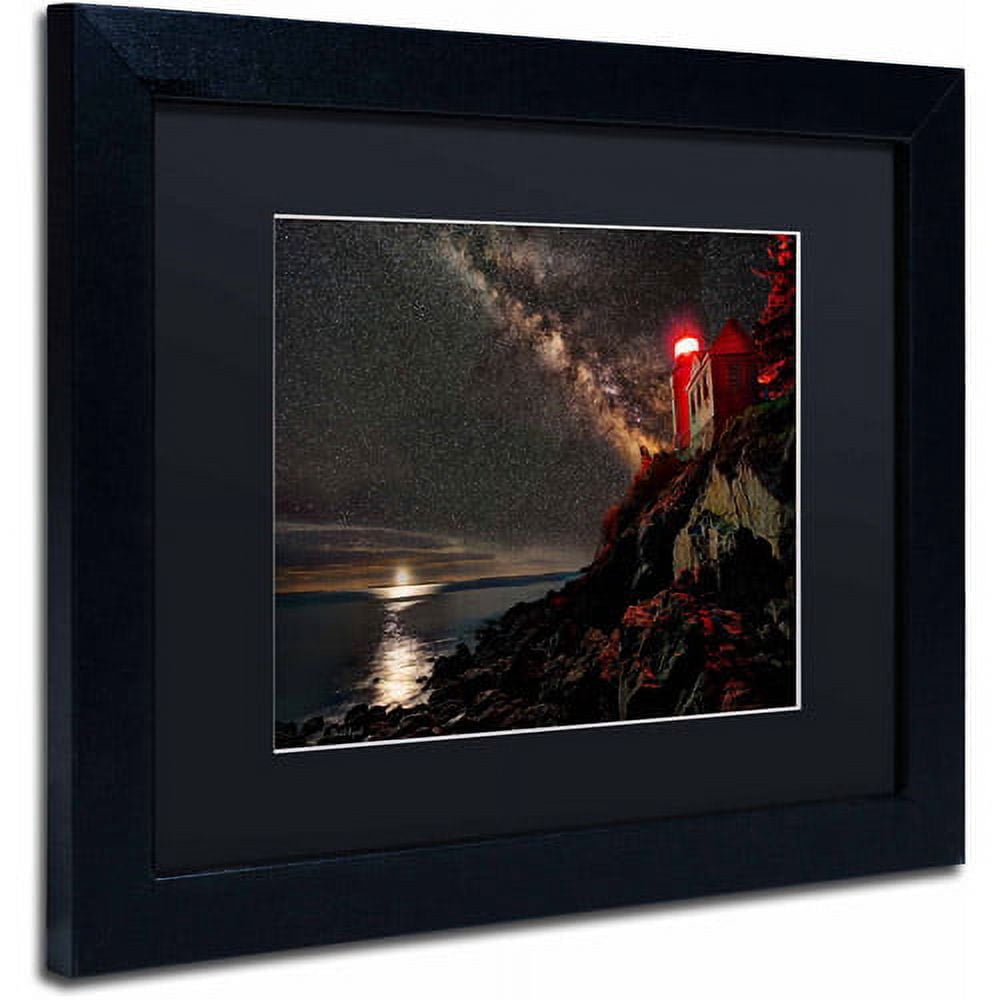 Trademark Fine Art "Bass Harbor Lighthouse - Acadia National Park - Maine" Canvas Art by David Ayash, Black Matte, Black Frame