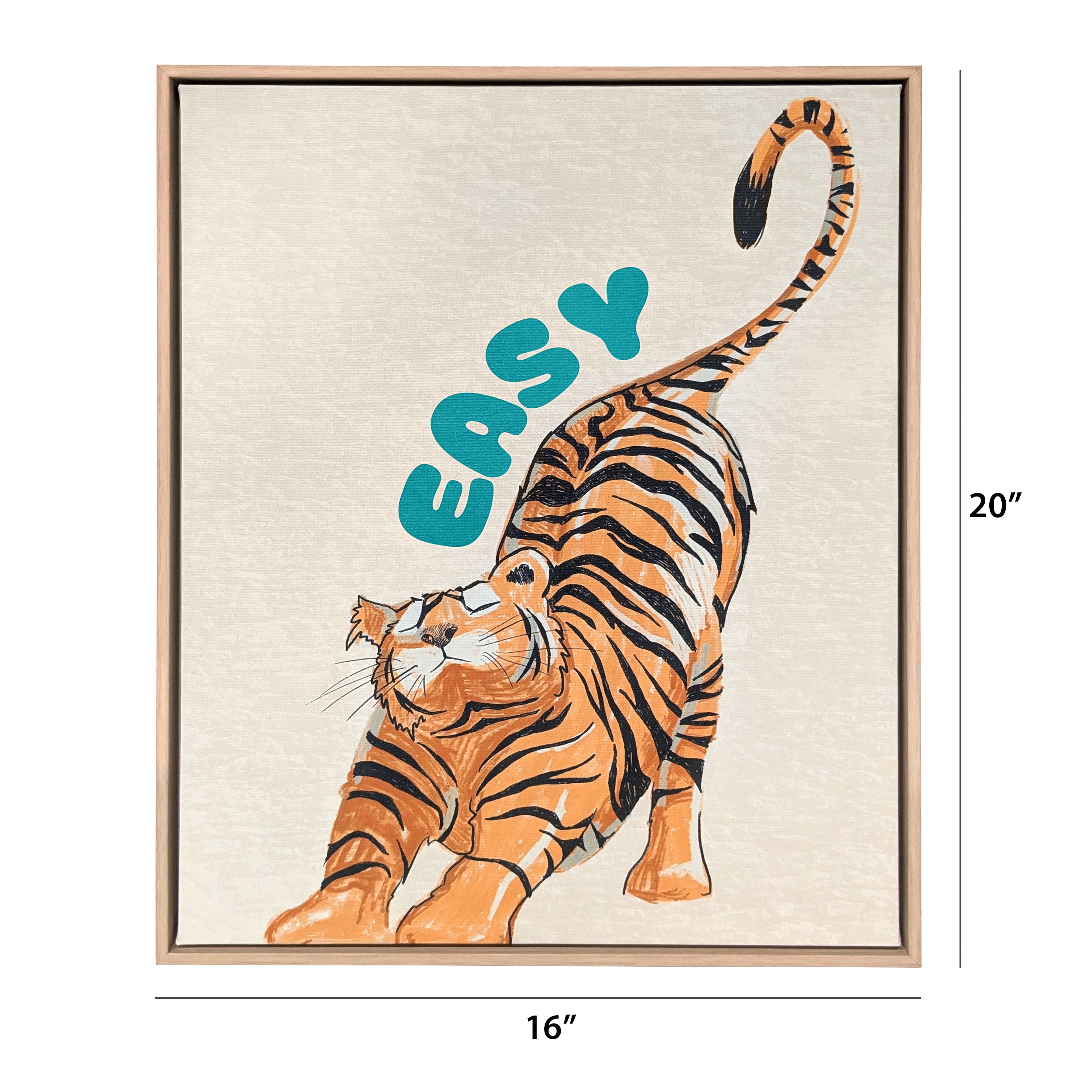 House of Happy 16x20 "Easy Tiger" Kids Printed Wall Art on Canvas