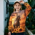 thumbnail image 2 of Uorisanigo Girls Half Zip Pullover Sweatshirt Casual Sunflower Horse Long Sleeve Lapel Zipper Sweatshirt Soft Lightweight Oversized Sweatshirts Pullover Jackets Outerwear Size 13-14, 2 of 7