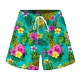 thumbnail image 4 of COMVALUE Women Drawstring Board Shorts Floral Beach Swim Shorts Summer Swim Trunks with Pockets (Mint Green, M), 4 of 5