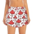 thumbnail image 3 of Uemuo Amanita Red Mushroom Pattern Women's Athletic Shorts High Waisted Running Shorts with Liner Pockets Gym Elastic Workout Shorts-Small, 3 of 9